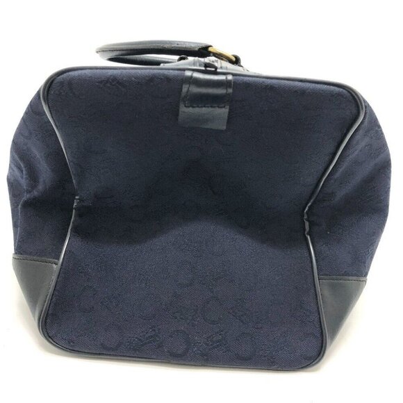 CELINE C Macadam Carriage vintage Hand Bag Duffle Bag Canvas/Leather Navy - Picture 4 of 11